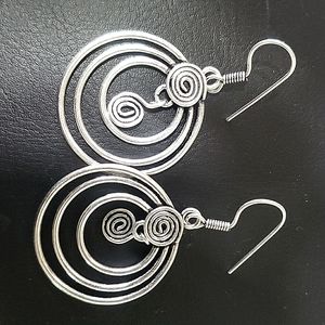 Silver plated dangle earrings